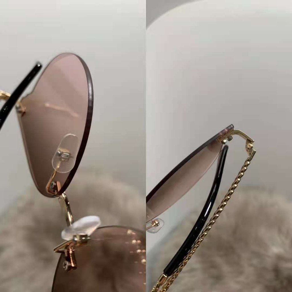 Rowling(ka-135)Kacamata  Hitam Terbaru Wanita No frame Titanium Rantai Style Kacamata Fashion Murah/Kacamata Sunglasses Import Wanita Kacamata Fashion