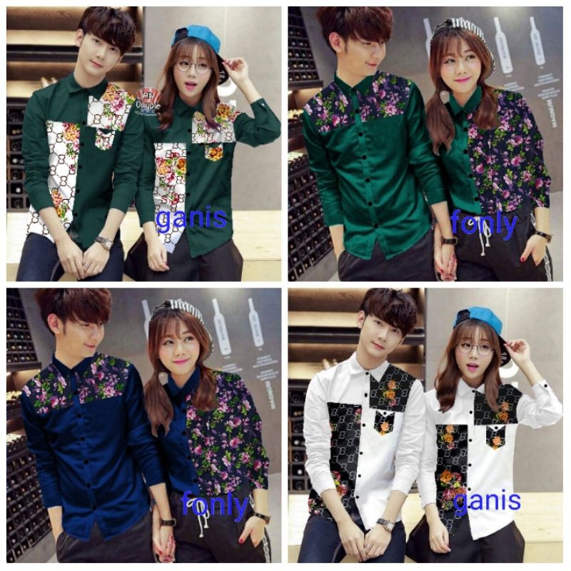 { THABI } hf cp ganis / fonly / coupel kemeja / atasan coupel / kemeja sepasang / baju coupel pasang