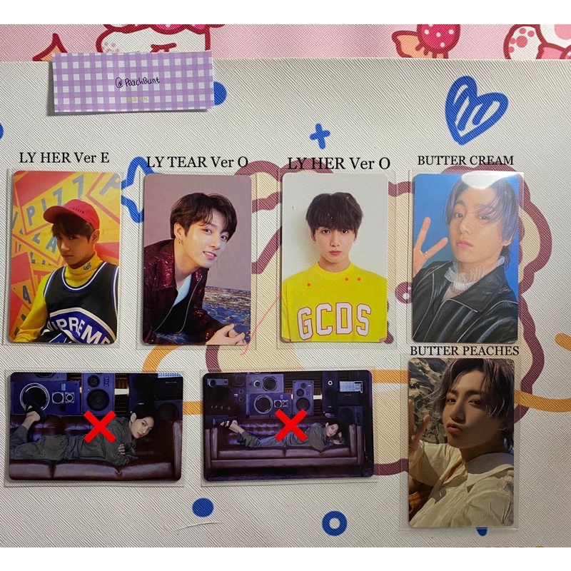 BTS JUNGKOOK PHOTOCARD ALBUM OFFICIAL - LY HER VER U, LY TEAR VER O, LY HER VER O, BUTTER CREAM, BUT