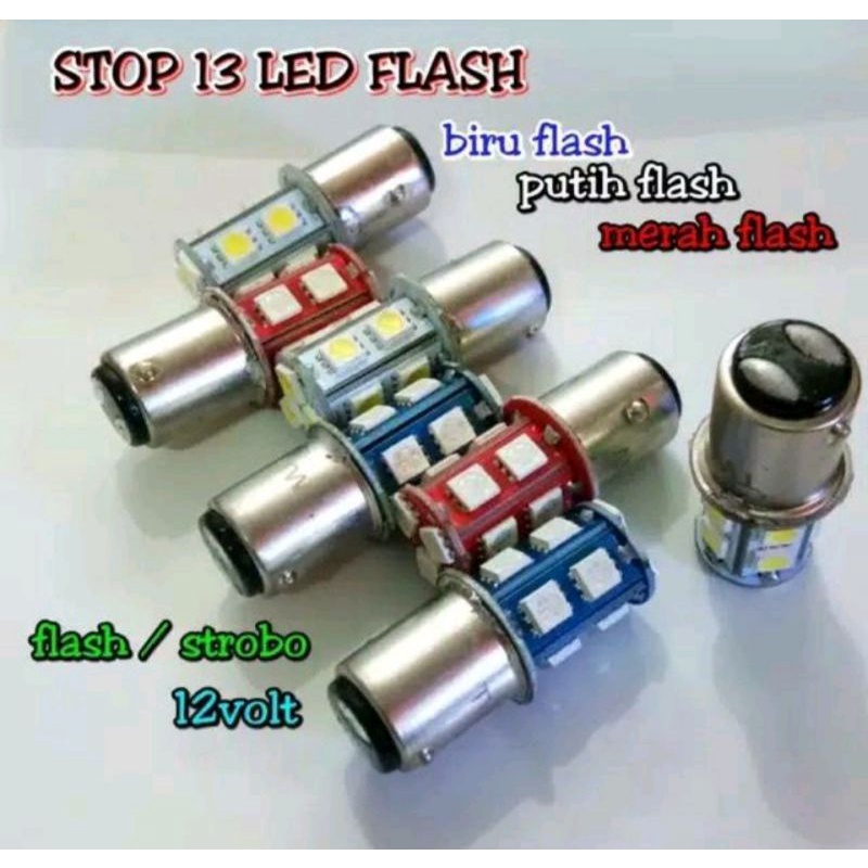 Lampu stop belakang motor stoplamp 13 Led flash 12volt universal