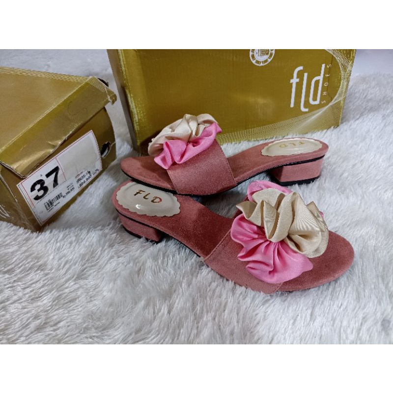 FLADEO 37 FLD Original sandal heels wanita hak pesta wedding import seserahan tunangan pink sendal h