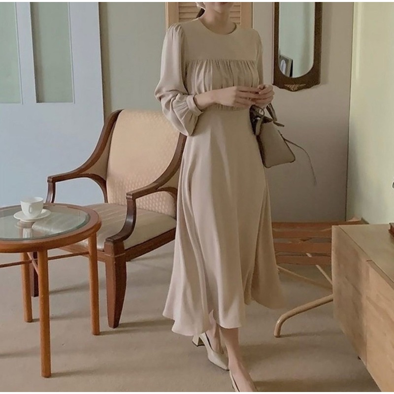 Cilla Midi Dress / Dress Midi Panjang / Midi Dress Polos