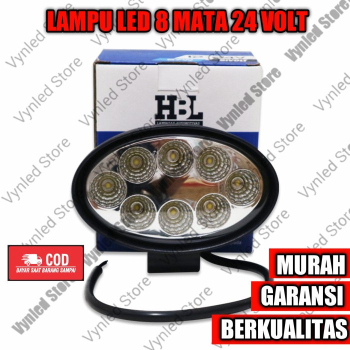 Lampu sorot led kerja mobil truk oval 8 mata 24 volt