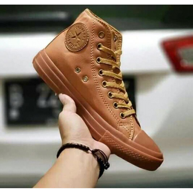 Laris Sepatu converse all star 38-44 leather piu tinggi dan pendek - sneakers pria bukan kulit asli