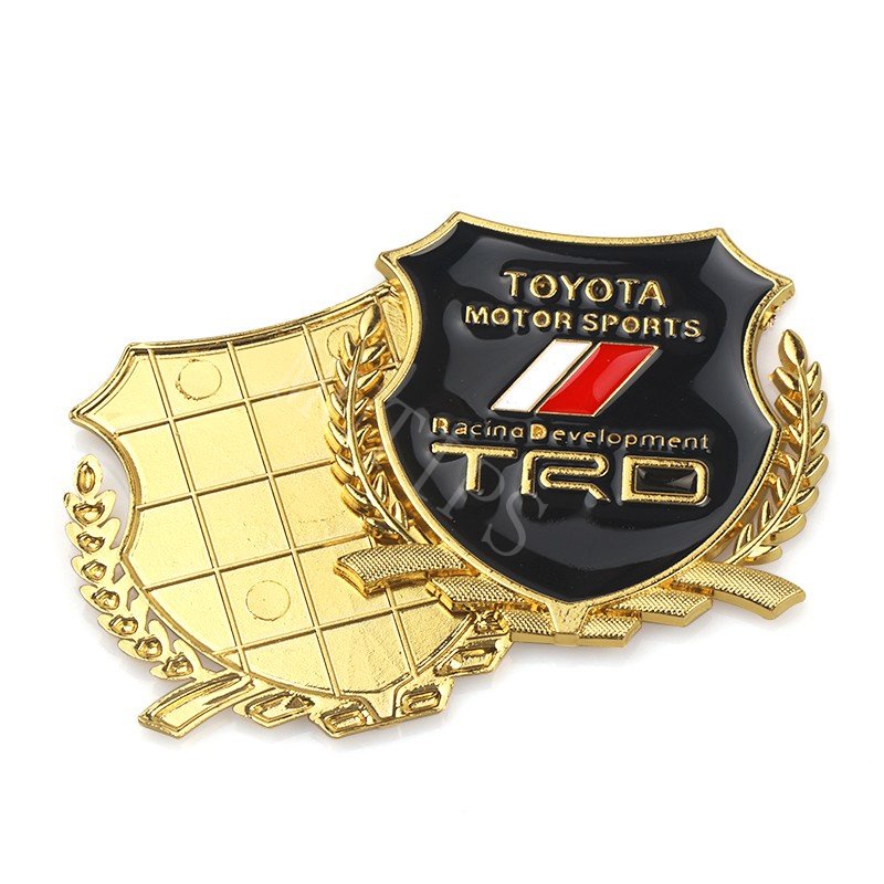 2pcs Stiker Logo Toyota TRD 3D Bahan Metal Untuk Mobil Calya Razie Yaris Wish Corolla Cross Avanza Rush Kijiang Innova