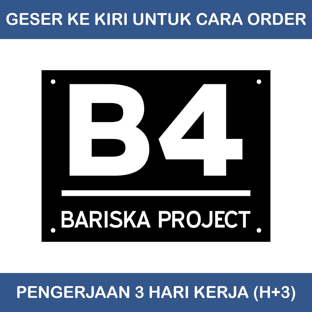 NOMOR RUMAH ACRYLIC / AKRILIK TIMBUL UKURAN 20cm x 15cm LASER CUTTING