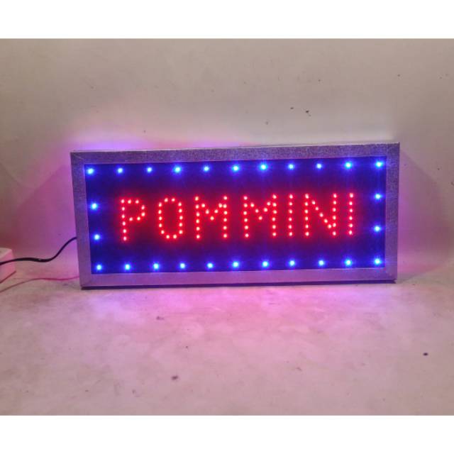 Tulisan lampu led outdor bolak balik POM MINI new