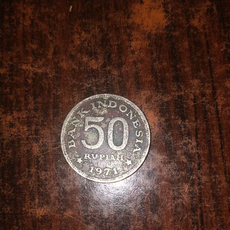 uang/koin 50 rupiah tahun 1971