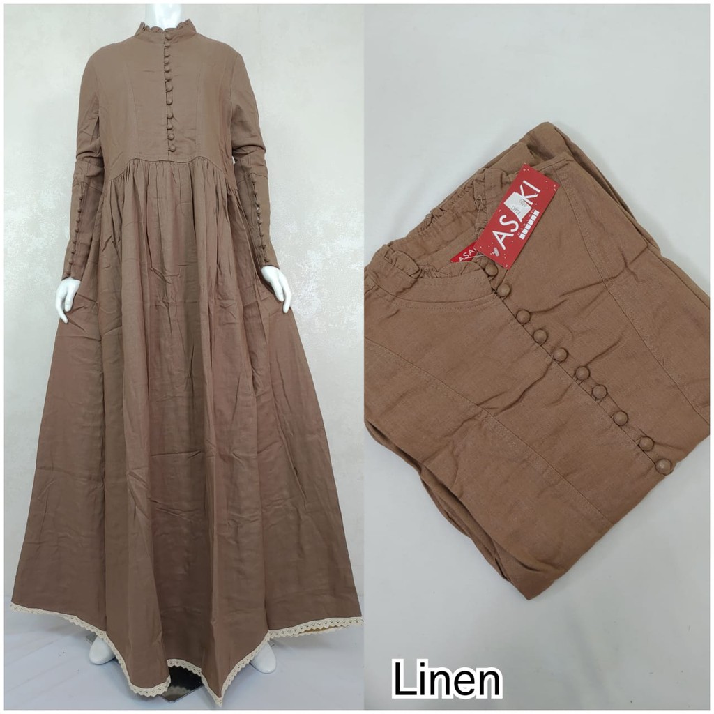 GAMIS LINEN IMPORT ORIGINAL ASSAKI MAYASARI
