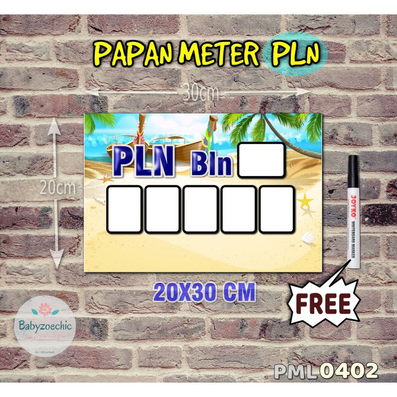 

Zoe Papan Meter Listrik PLN PAM motif Unik - Tropical 02
