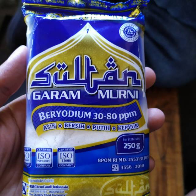 

Garam sultan 250 gr garam beryodium baik untuk kesehatan.baik untuk pertumbuhan.kaya yodium