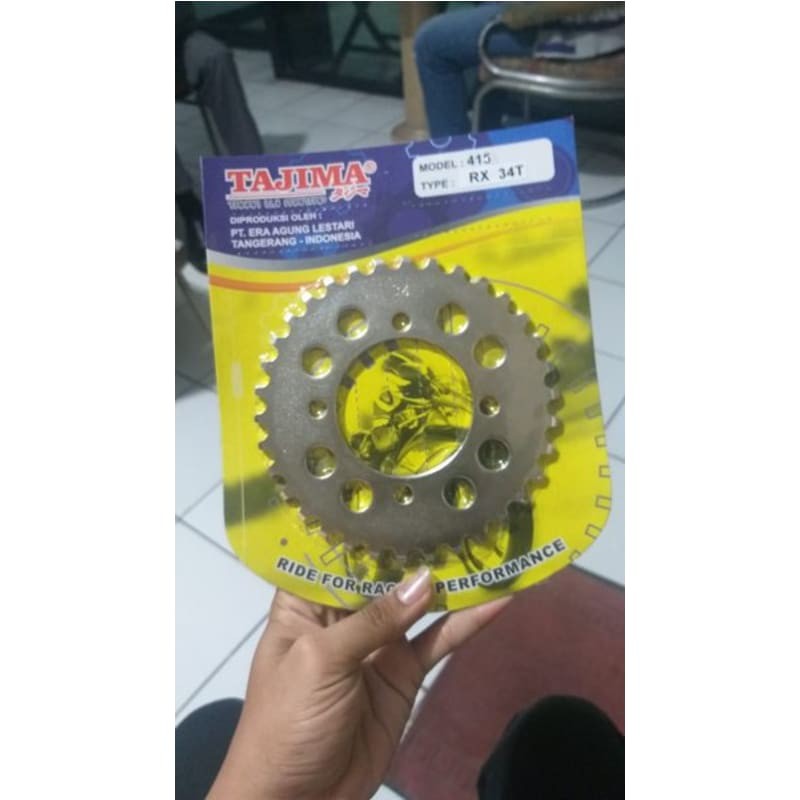 Original Tajima Sprocket Gir Gear Belakang 415 40 41 42 43 44 45 46 47 48 Baja Kawasaki KLX 150 DT