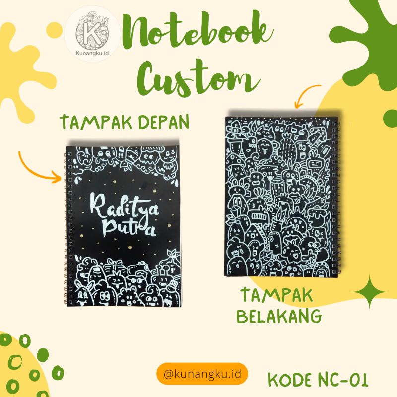 NOTEBOOK CUSTOM NAMA DOODLE ART | A5 | 100 halaman