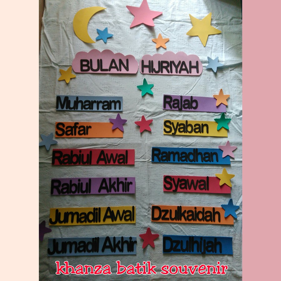 Hiasan dinding nama bulan hijriyah