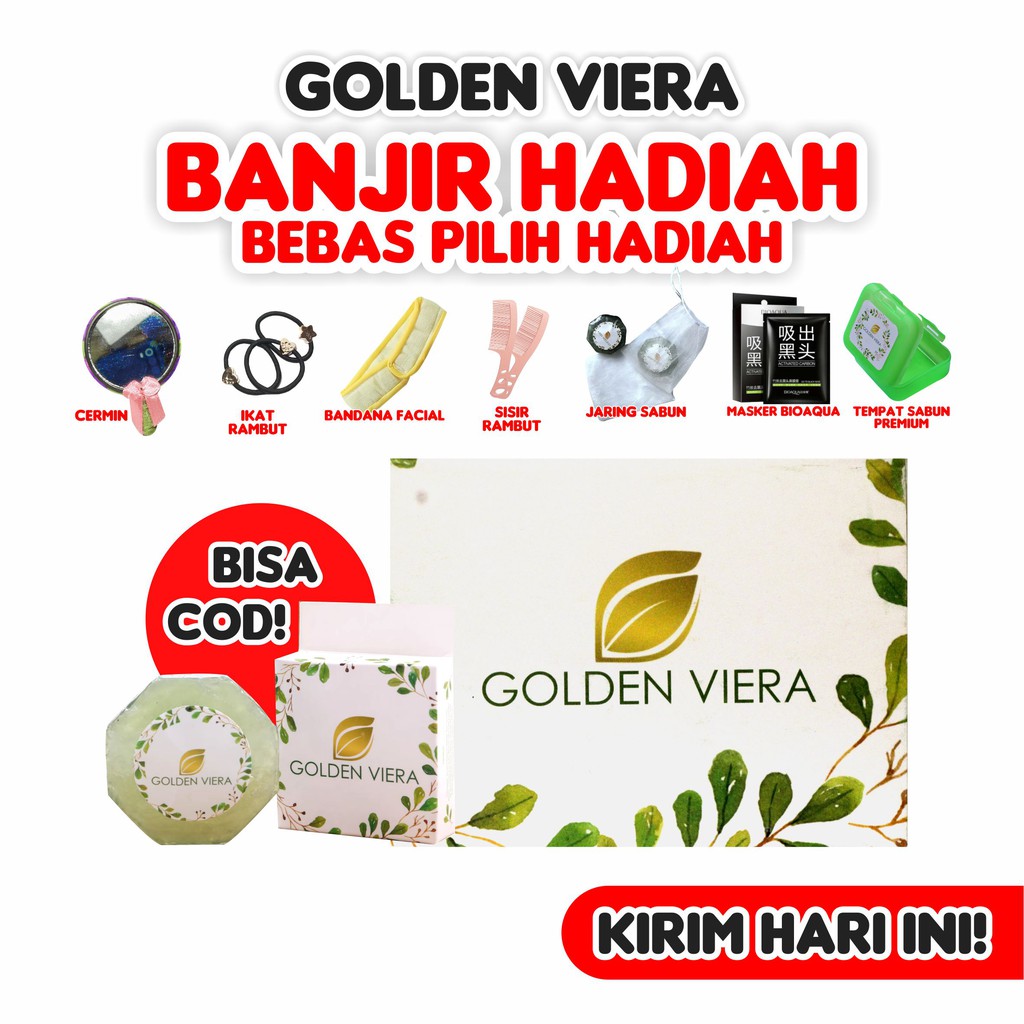 Golden Viera Soap (Jaminan Original) Sabun Pencerah Kulit Wajah &amp; Tubuh Halal Paket 3 5 Vierra BPOM