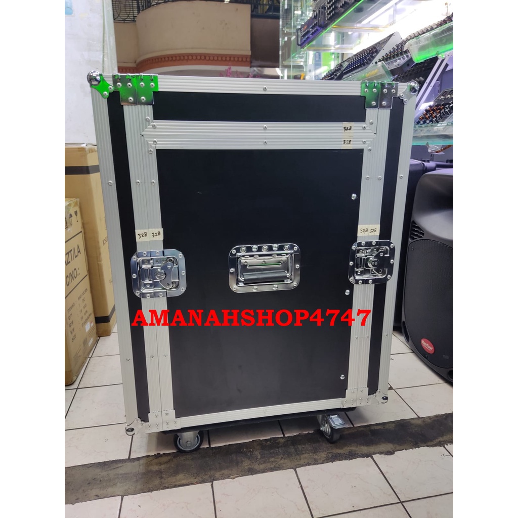HARDCASE MIXER POWER 12U+MIXER PLUS RODA DAN PENGUNCI KURI KANAN