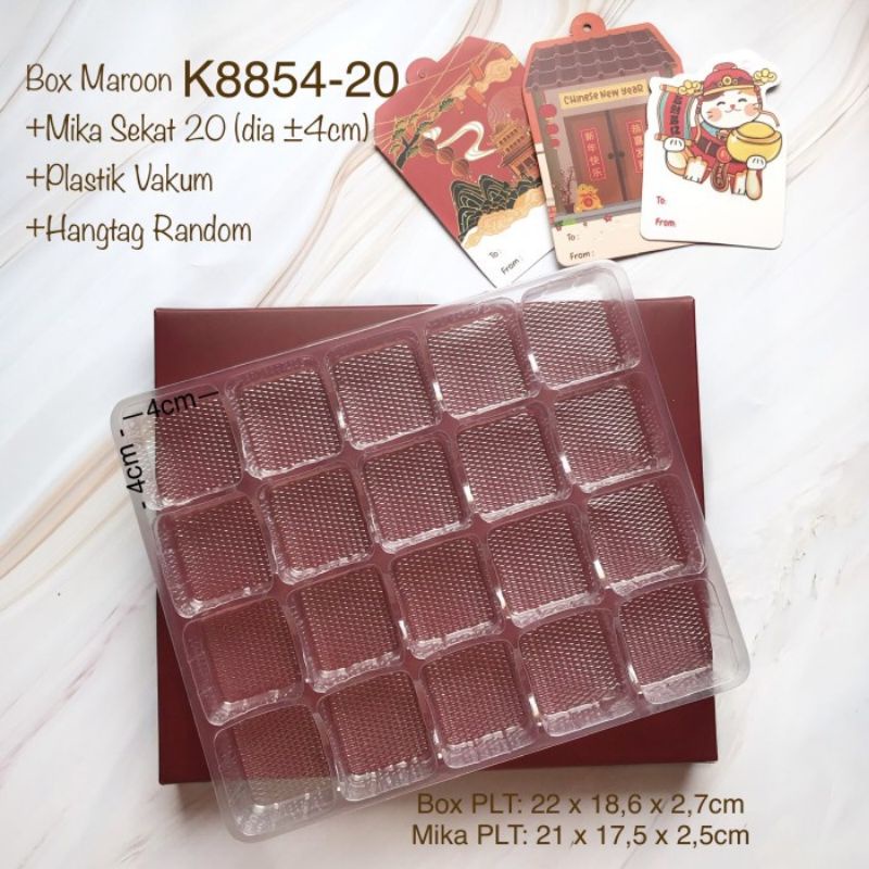 SET BOX IMLEK + MIKA SEKAT+ PLASTIK VAKUM + HAND TAG - POLOS MERAH