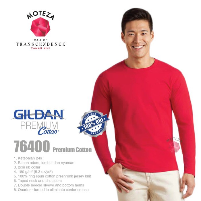 Moteza Kaos Polos Lengan Panjang Long Sleeve - GILDAN Premium Cotton 76400