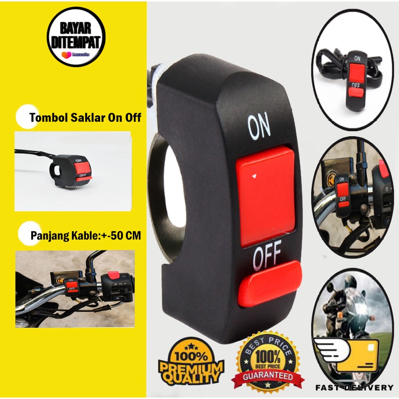 [BISA COD] saklar lampu motor on off switch universal saklar stang motor 2 tombol