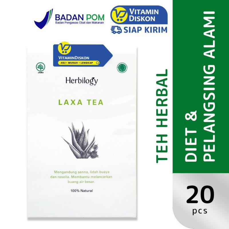 Herbilogy Laxa Tea | Teh Herbal Pelancar BAB Dan Penurunkan Berat Badan BPOM 20 Pcs/Box