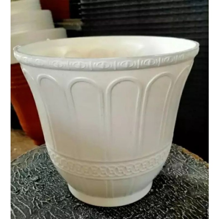 POT BUNGA ROMA PUTIH 40CM / POT BUNGA JUMBO ROMA 40CM