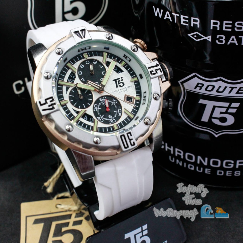 Jam Tangan Cowok T5 H3757G H3757 3757 Chrono dan Tanggal Aktif Kualitas Original Waterproof