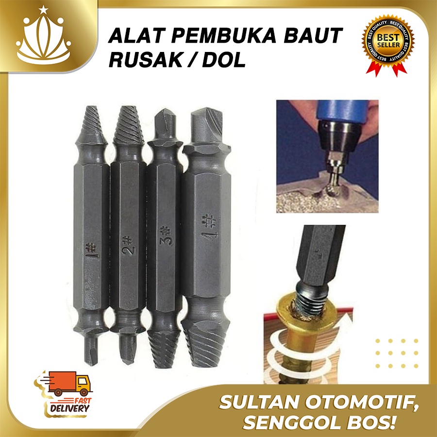 Alat Buka Pembuka Baut Dol Rusak Mata Obeng Patah Speedout Screwdriver