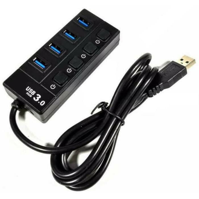 Usb 3.0 HUB M-Tech 4 port Switch on off 1.2m cable MT-UH3 - Terminal Usb3.0 4 port saklar