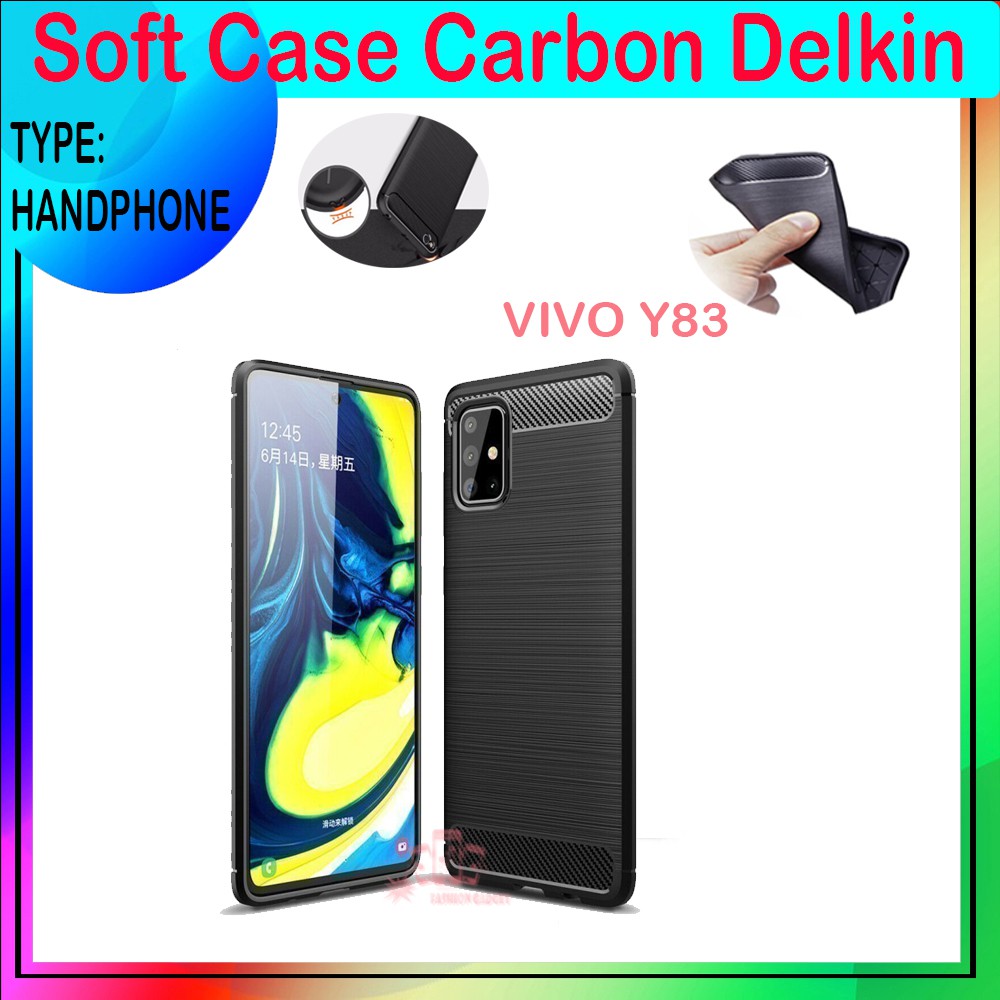 Soft Case Delkin Karbon VIVO Y83 2018 Casing Silicone Delkin VIVO V9 Kesing Silikon Case