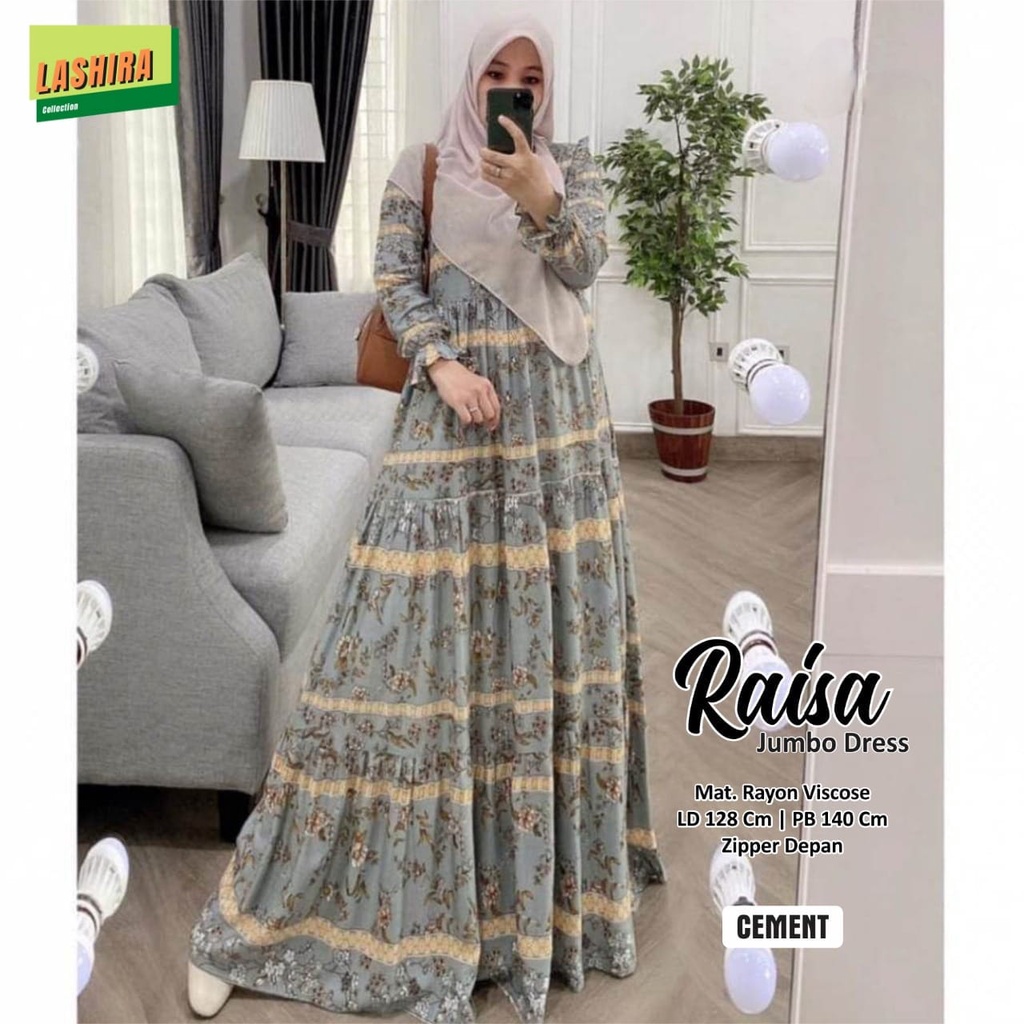 raisa maxy maxi pakaian baju gamis longdress dress dres syari rayon motif panjang jumbo ld 125 xxxl 