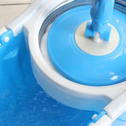 HOVELSHOP Spin Mop Alat Pel Lantai Putar Otomatis Dengan Ember Pengering Spin Mop Praktis