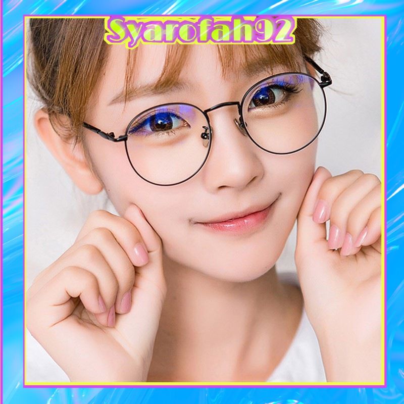 (SYA92) kacamata oval frame besi kacamata retro vintage