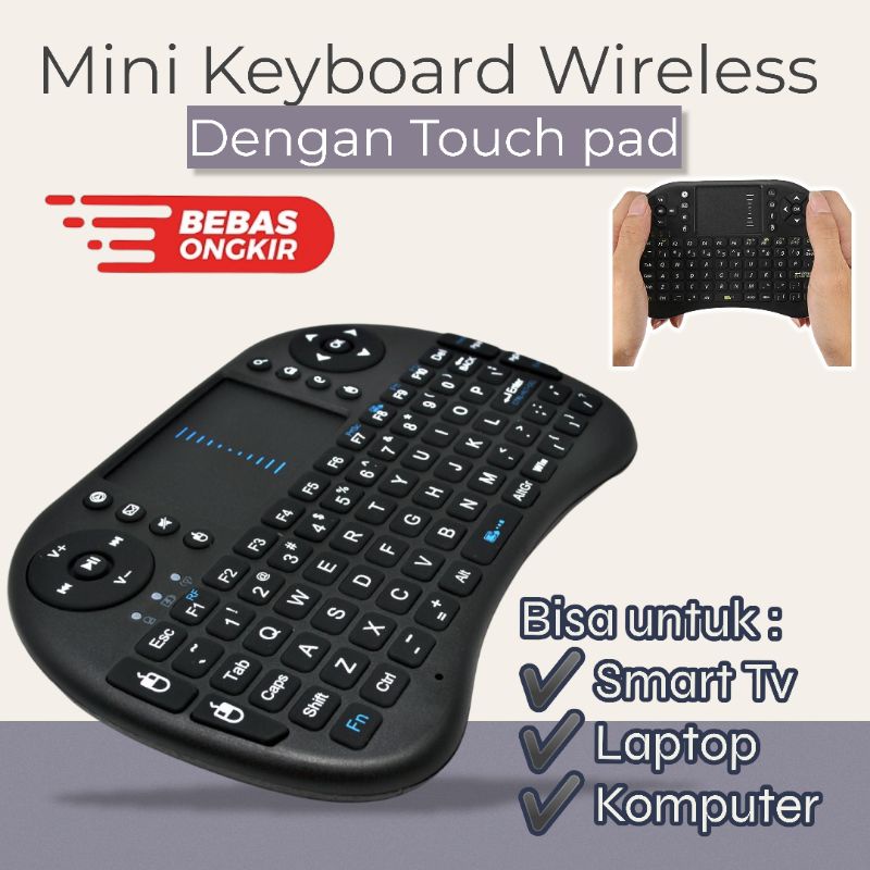 PROMO CUCI GUDANG Mini Keyboard Wireless 2.4GHz dengan Touch Pad REMOTE SMART TV MURAH