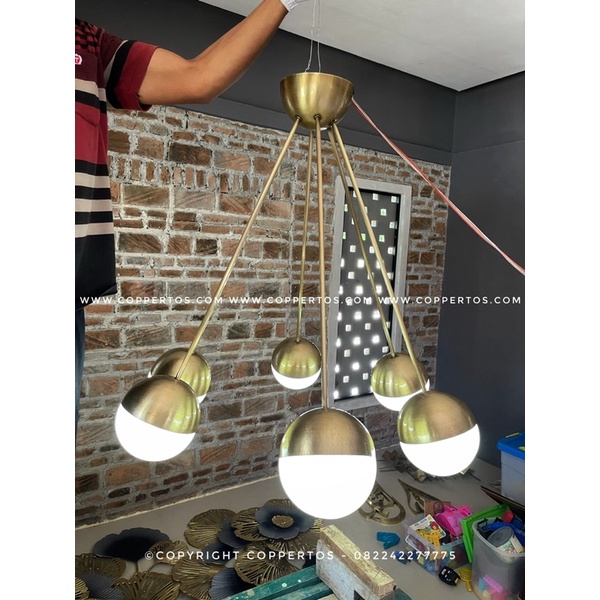 Lampu gantung minimalis - lampu gold - lampu ruang tamu