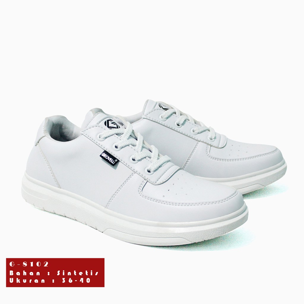 GEOVELLI FULL WHITE - Sepatu Sneakers Original Wanita Distro Bandung Brand Lokal Premium Quality