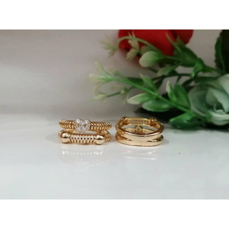 cincin wanita dewasa cantik warna emas