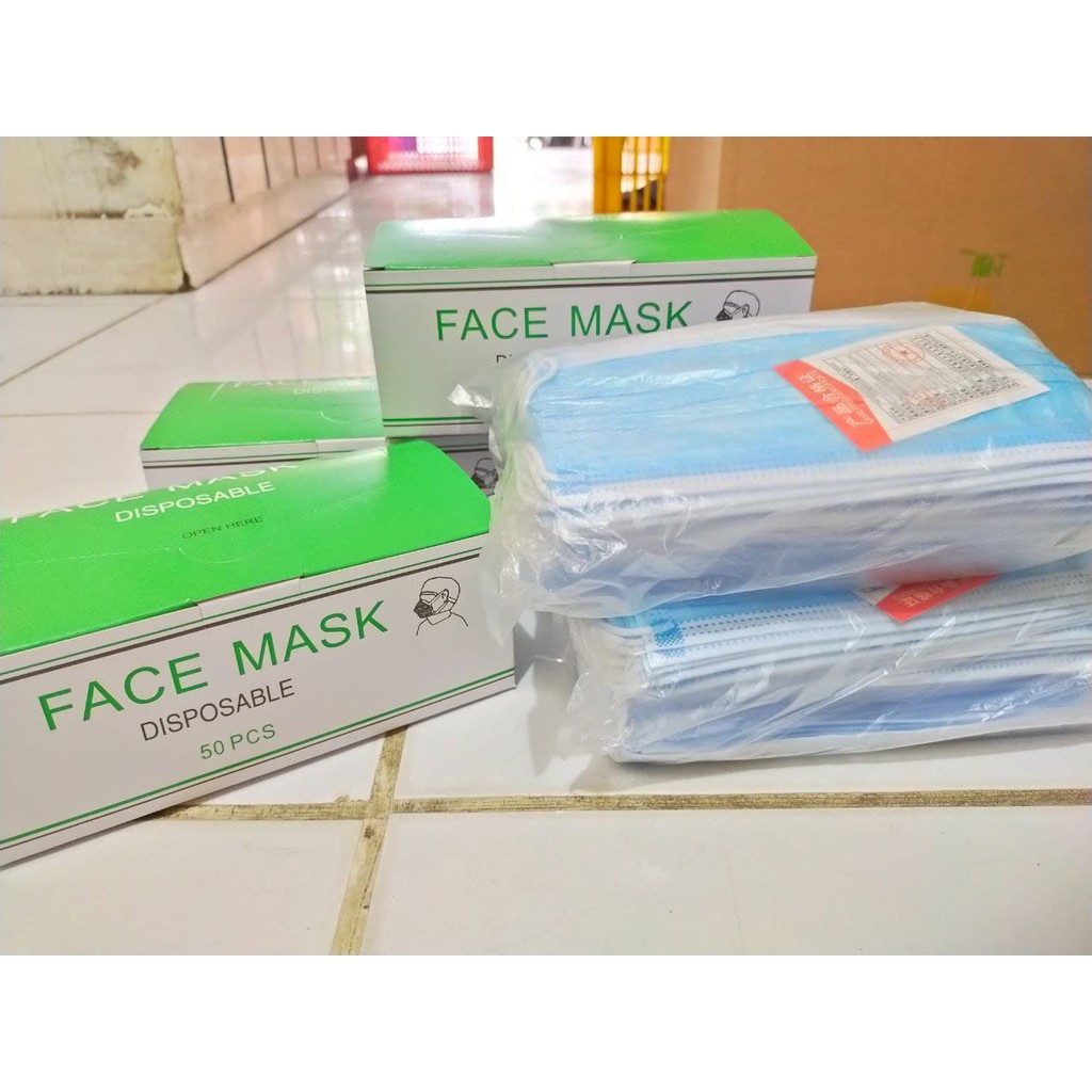 MASKER 3PLY SURGICAL MASK 3 PLY 1 BOX ISI 50 PCS - BIASA