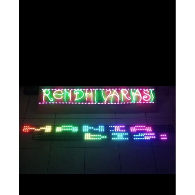 LED STROBO WAVE TEKS 4 BARIS/LAMPU STROBO KACA DEPAN teks WiFi