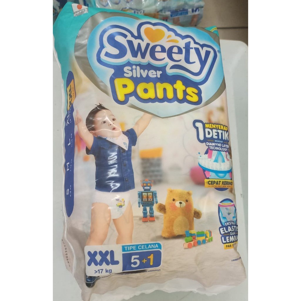 SWEETY SILVER PANTS SIZE KECIL