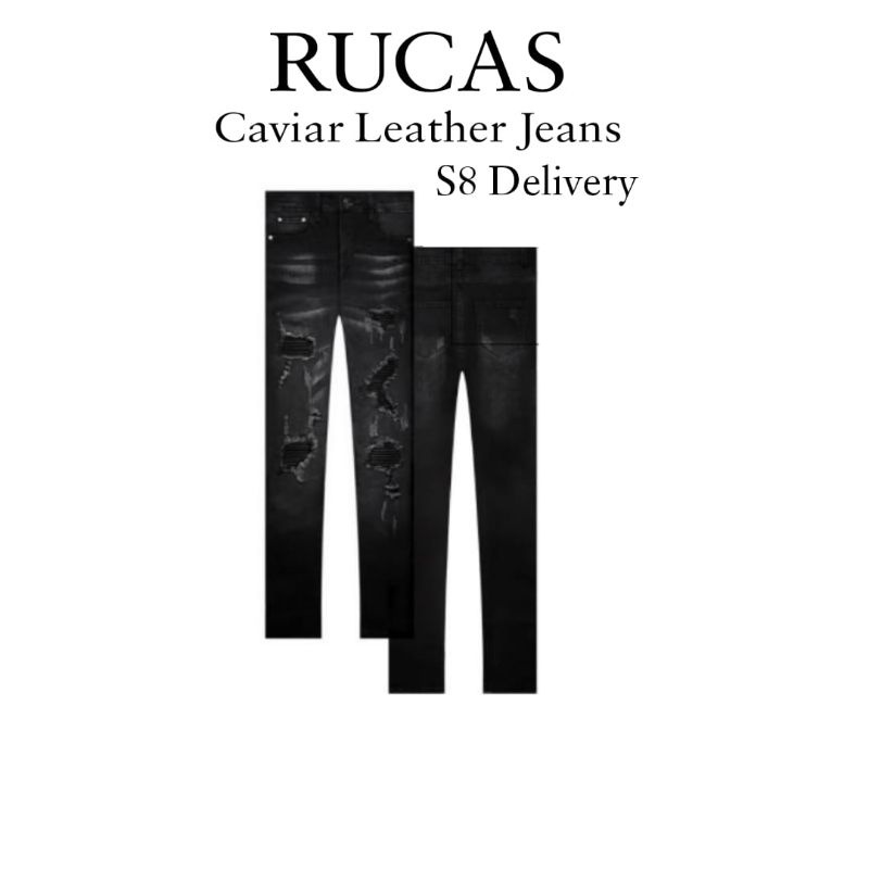 Rucas Season 8 Black Caviar Leather Jeans [Size 30]