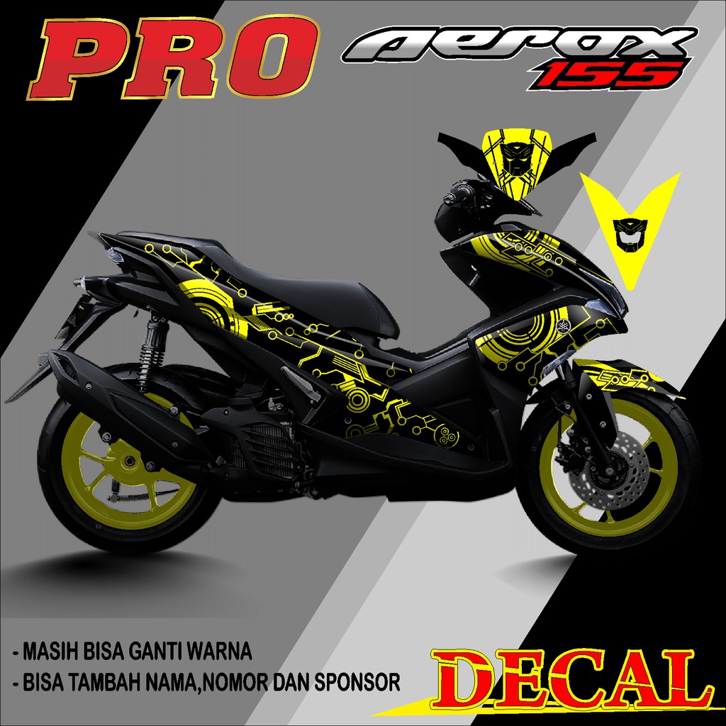 DECAL STIKER AEROX/DECAL AEROX KUNING,MERAH,MERAH,PUTIH/DECAL STICKER AEROX 155 FULL BODY 032