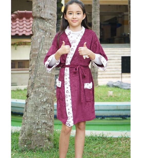 ♂ Kimono Handuk Anak Hst (7-10 Tahun) - Coklat Susu laki usia 5 - 8 tahun model baju cowok TK bat X4