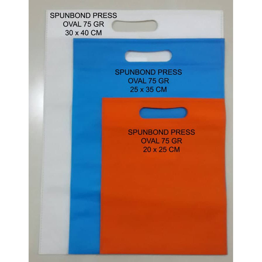 

Tas Spunbond Oval 25X35 Souvenir Goodie Bag Seminar Kain Belanja Goody