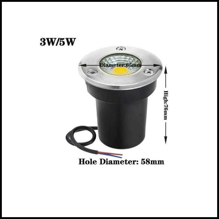 Lampu Lantai 3W Cob Lampu Tanam Lantai Waterproof Underground Light