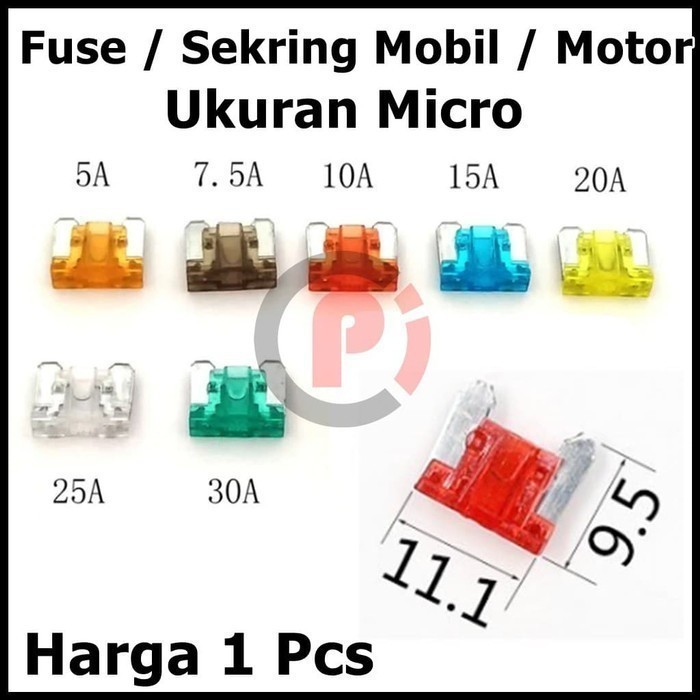 Sekring Mobil Motor Fuse Blade Ukuran Micro Ukuran 30A 30 Amper