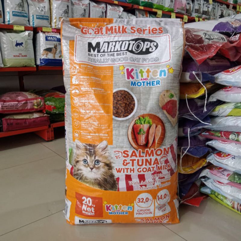 GOJEK/GRAB -MARKOTOPS kitten&amp;mother salmon tuna 20kg makanan kucing markotops kitten dan mother