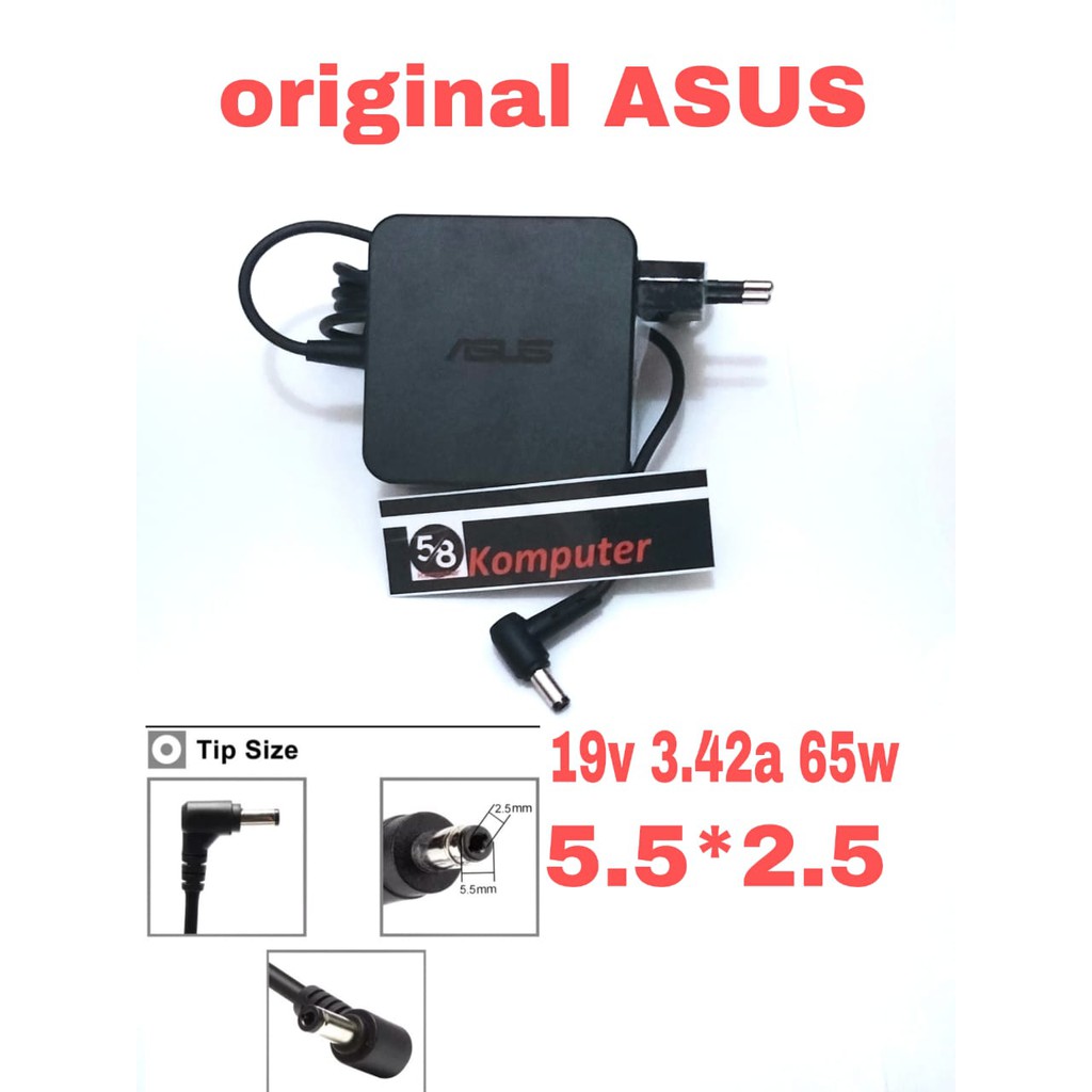 Adapter 65W charger laptop Asus A550 X550 F550 F450 F555L A555L X555L A455L R455L F455L R557L R556L19V 3.42A 65W 5.5*2.5mm