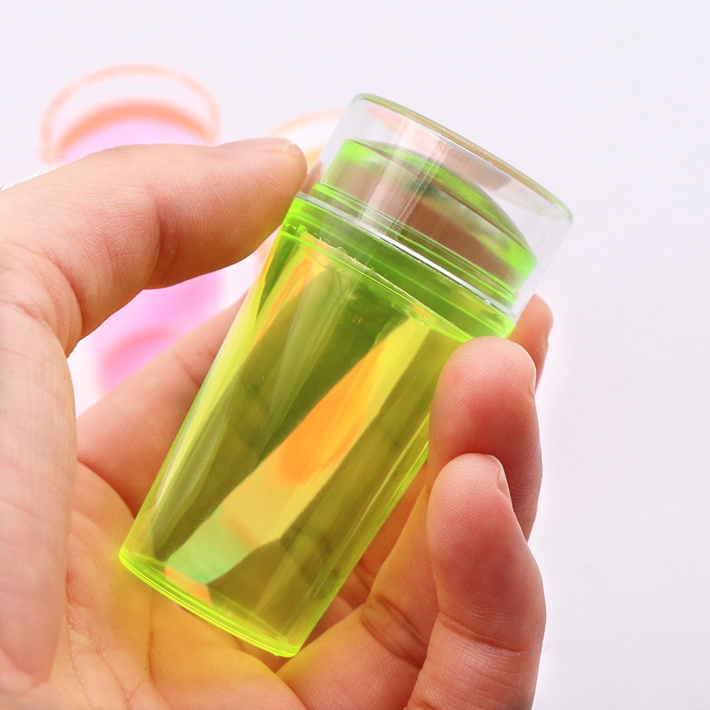 1 Pc Stamper Scraper Bahan Silikon Transparan Fluorescent Untuk Nail Art