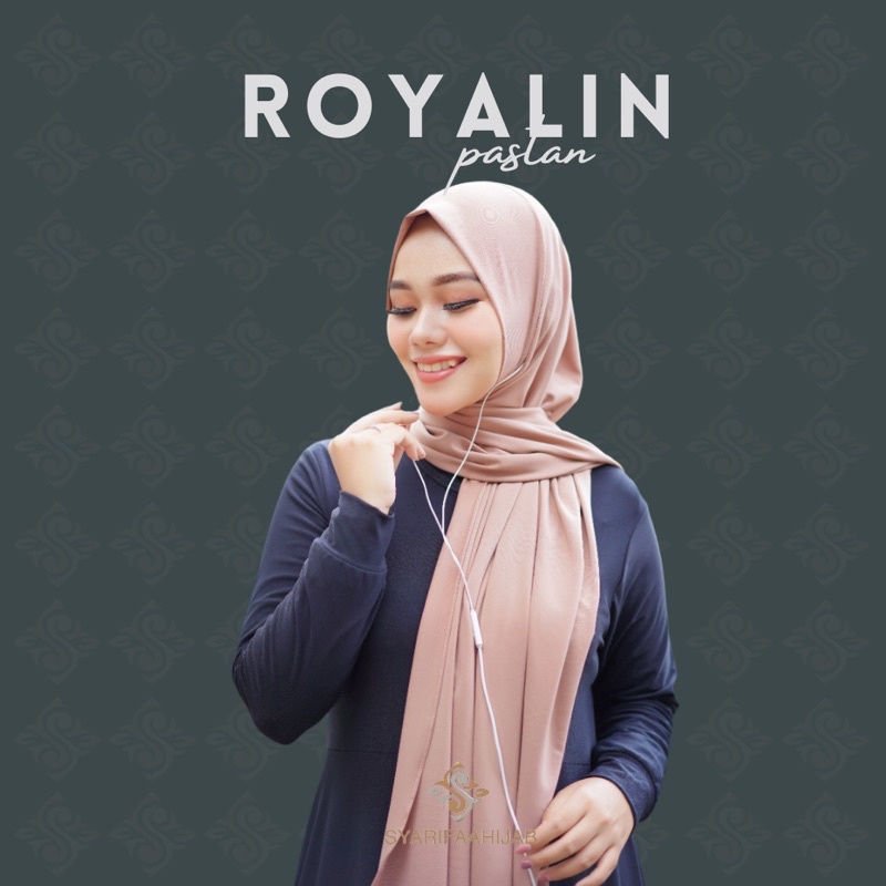 PASTAN ROYALIN HIJAB NEW NORMAL (2 lubang Telinga Untuk Insert Masker, Earphobe & Kacamata- Pashmina