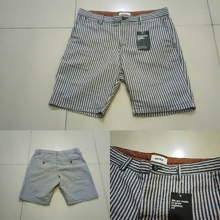 Celana Pendek Pria MEXX Navy Stripes Short Pants Original
